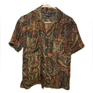 Vintage Ralph Lauren Collection Silk Paisley Shirt